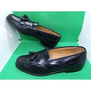 Men's MASSIMO EMPORIO Tassel Loafer Dress Shoes Size 11.5 M Black Leather